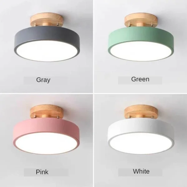 Modern Nordic LED Ceiling Light with Wooden Design for Bedroom Study Balcony – Modern Lighting Solution